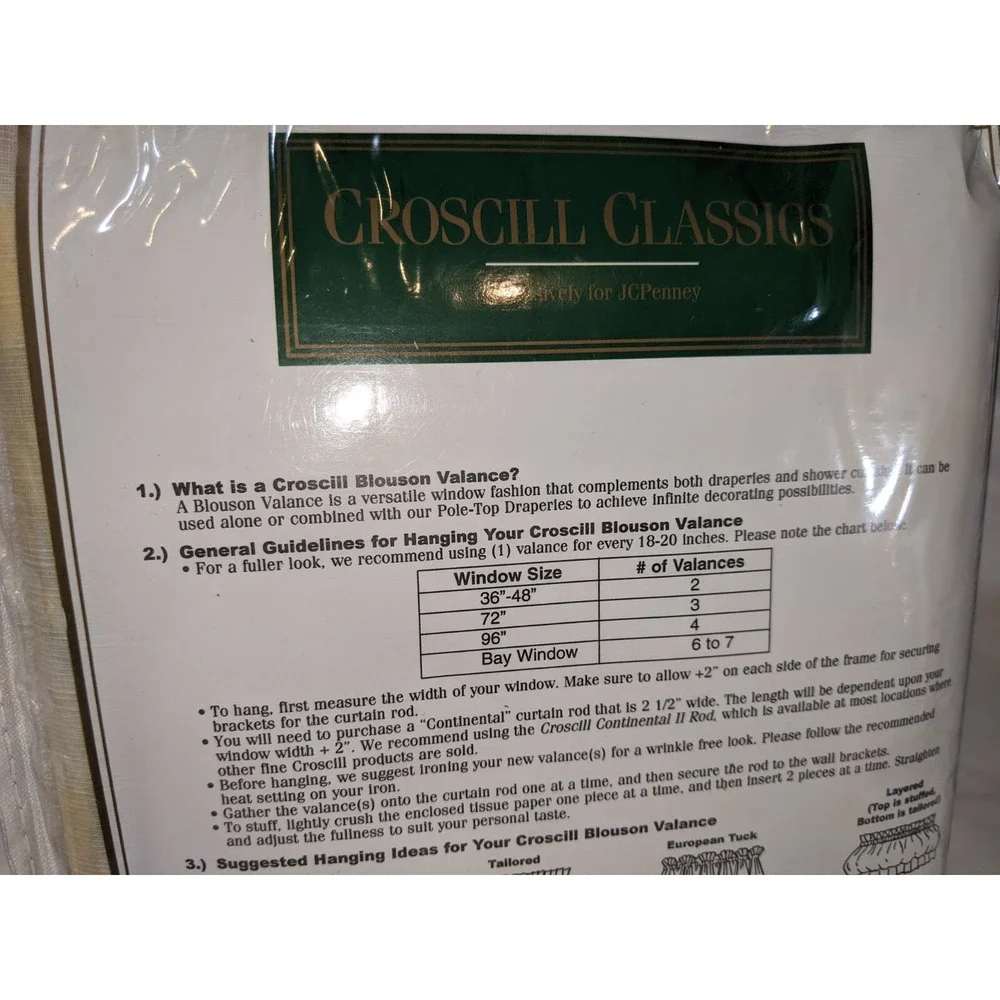 Croscill Classics Botanica Yellow  Blouson Valance 94 W x 15 L Floral